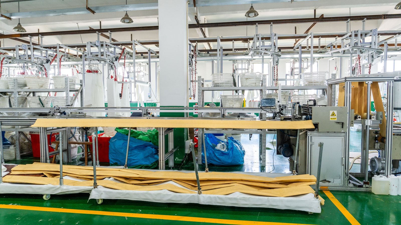 Needle felt media preparation line for Aramid filter bag production