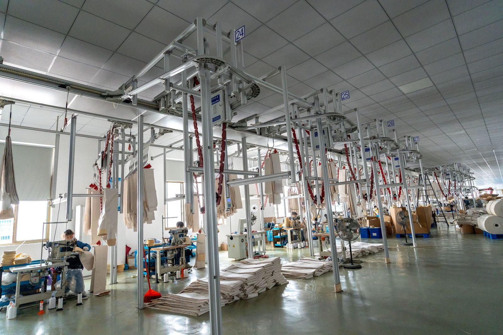 Fiberglass Filter Bag sewing workshop for custom dust collector bags