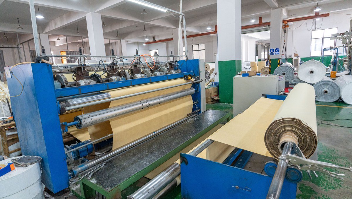 P84 needle felt media preparation for high-temperature filter bag production.