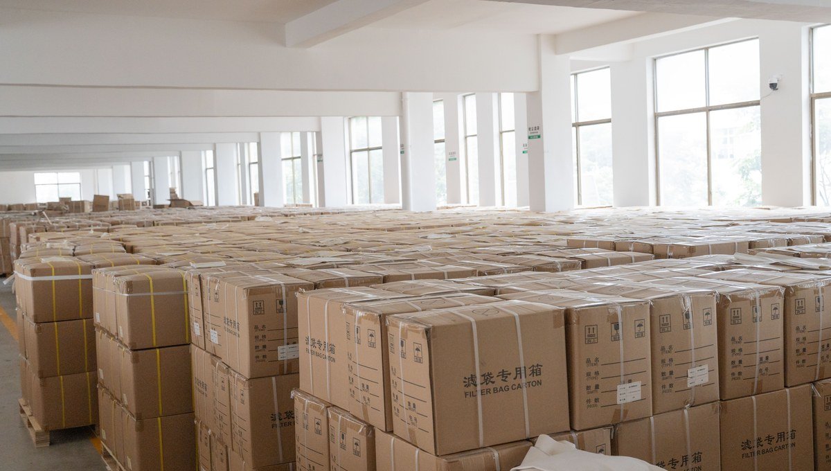 PTFE filter bags packed to protect the clean filtration surface during shipment.