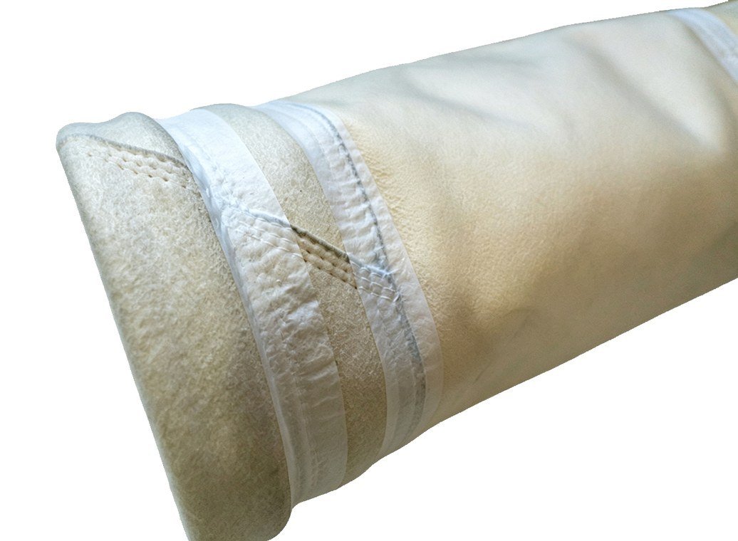 PPS filter bag cuff construction and size review before shipment.