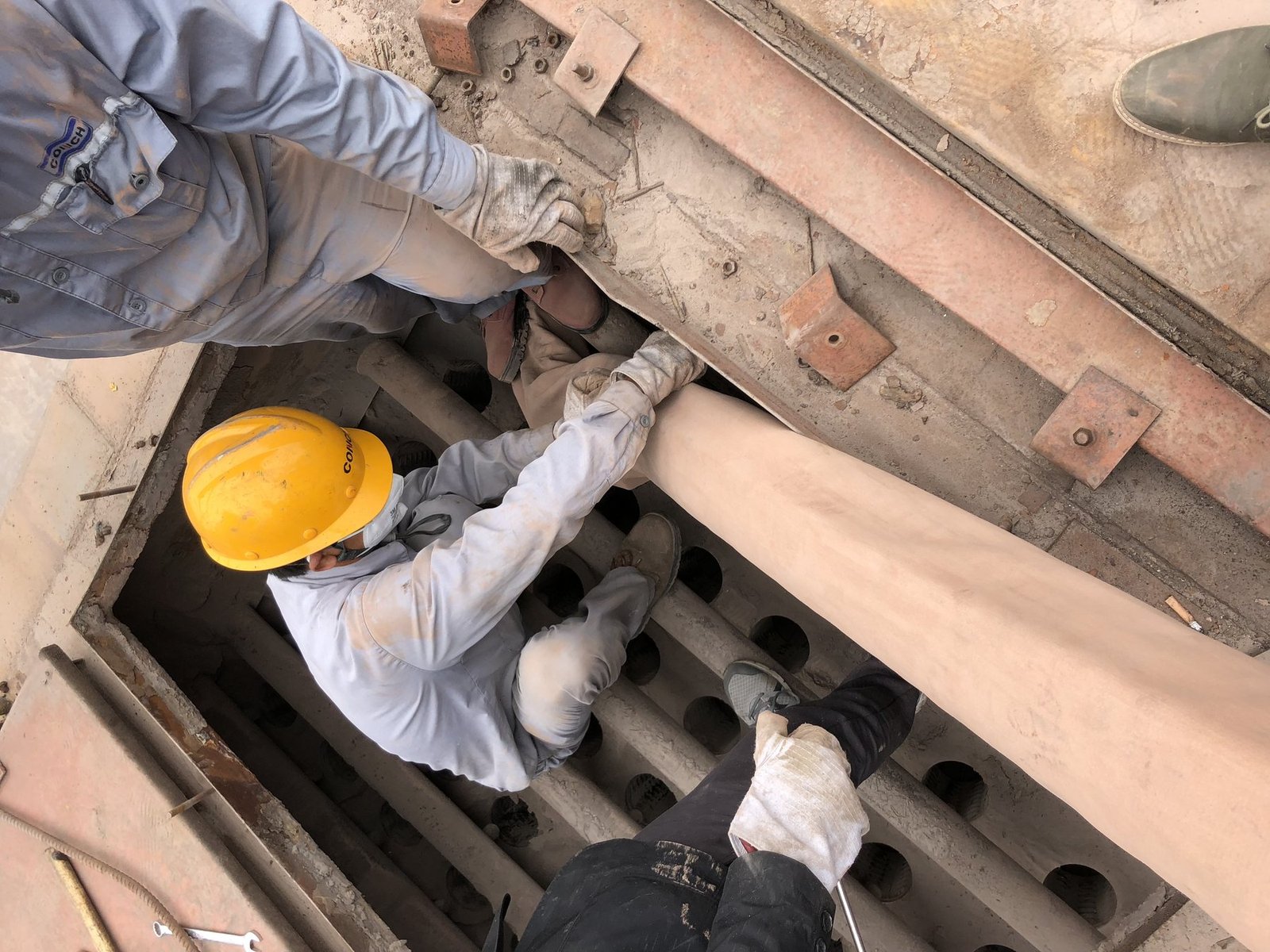 Filter bag installation in a cement plant baghouse