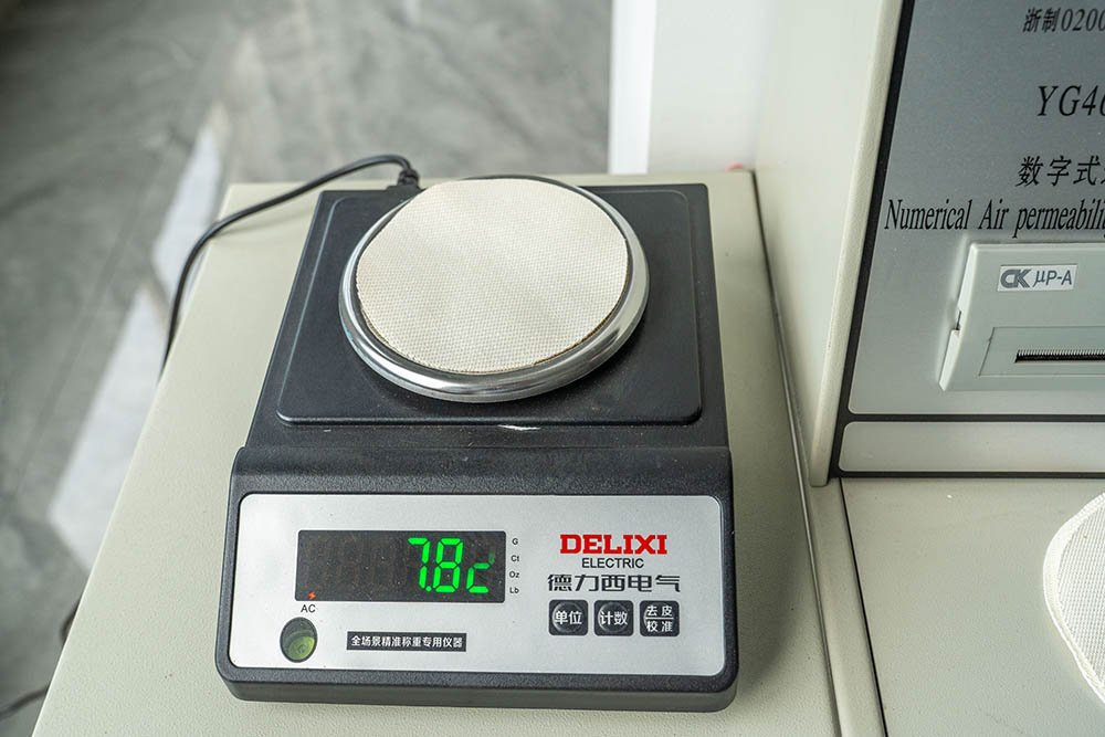 Weight sample inspection for industrial filter bag material