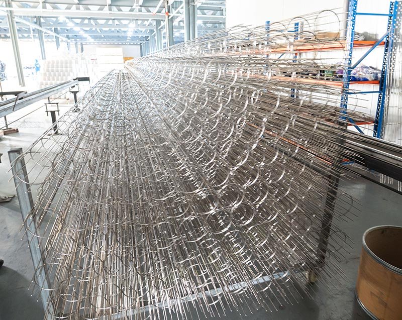 Finished dust collector filter cages prepared for final inspection